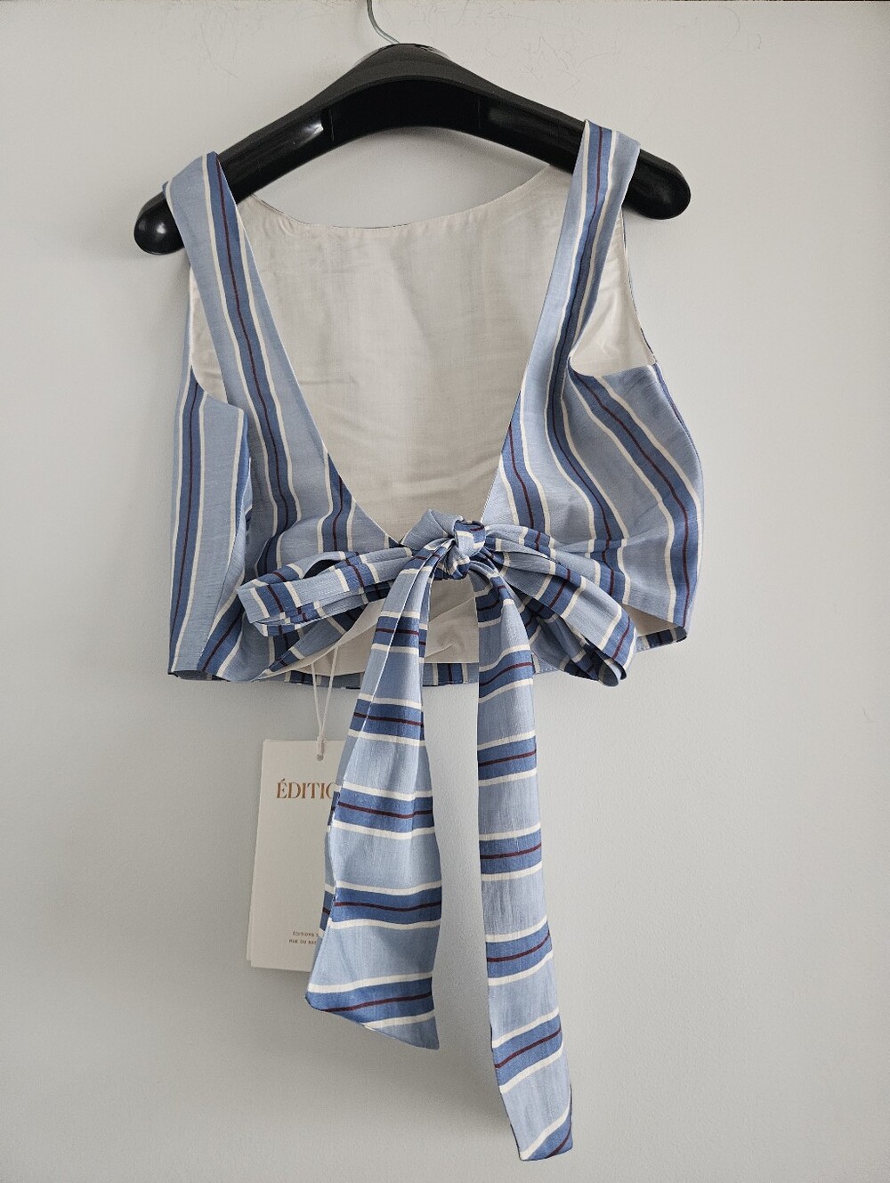Sezane Claire Top, Burgundy Blue Stripe, New With Tags, Size 2 - Picture 4 of 4